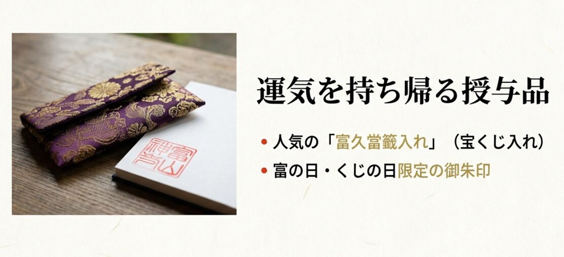 運気を持ち帰る人気の富久當籤入れ(宝くじ入れ)と限定御朱印